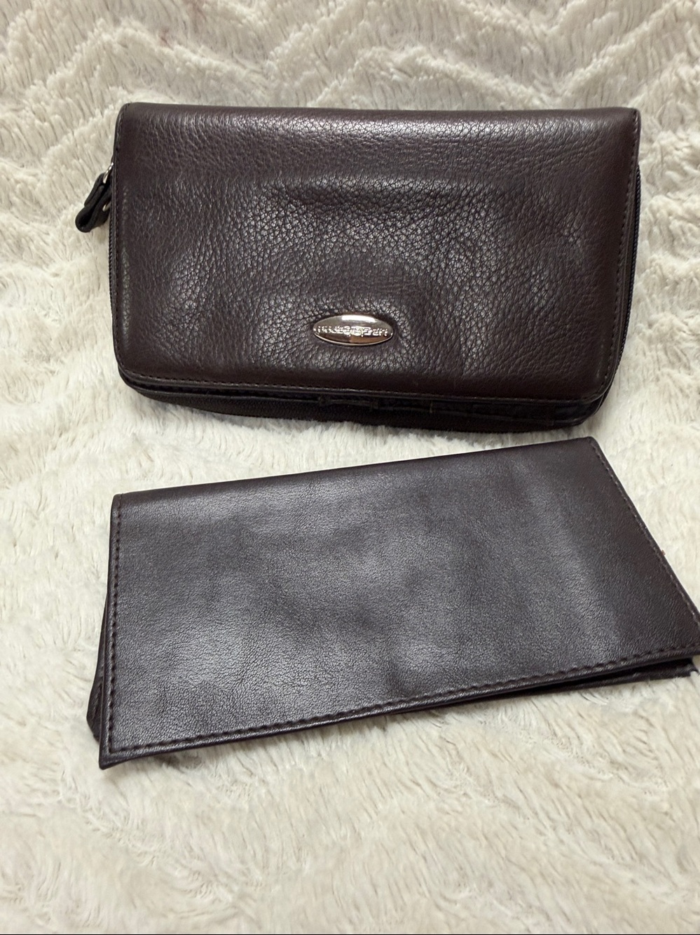 Liz Claiborne Chocolate Brown checkbook and wallet NWOT